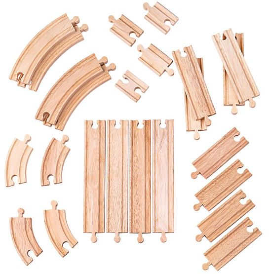 Bigjigs Rail Set lesenih tirnic iz 24 delov