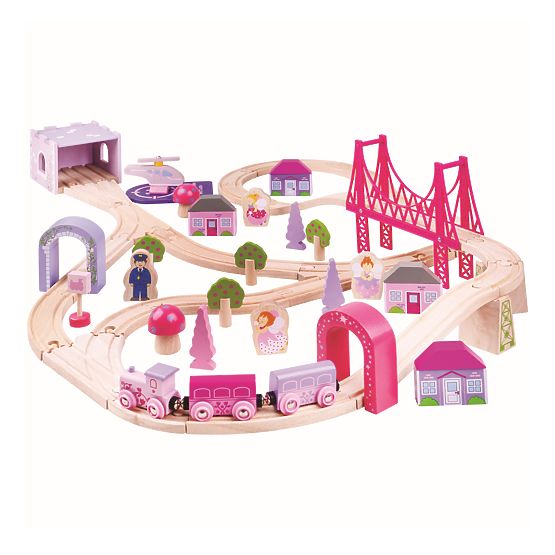 Bigjigs Rail Velika lesena tirnica za vlak princese