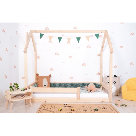 Otroška postelja Montessori Hiša dimnik - naravna