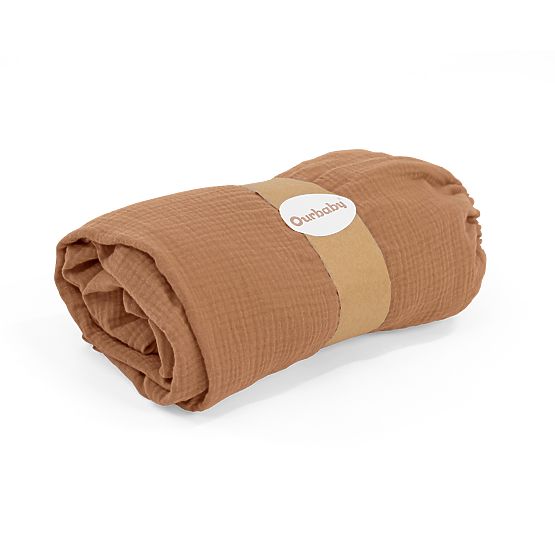 Muslinasta rjuha Ourbaby 140x70 cm - toffee