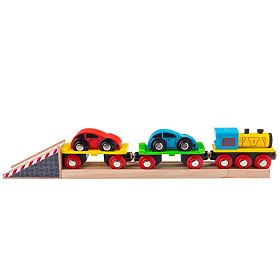 Bigjigs Rail Tovorni vlak z avtomobili in tiri