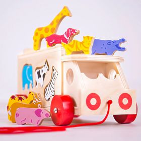 Bigjigs Toys Lesen avto z živalmi, Bigjigs Toys