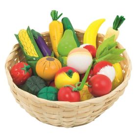 Leseno sadje in zelenjava v košari 21 kom