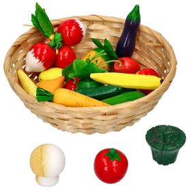 Leseno sadje in zelenjava v košari 21 kom, Goki