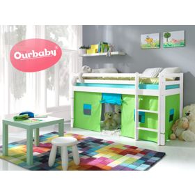 Otroška dvignjena postelja Ourbaby Modo - bela, Ourbaby®
